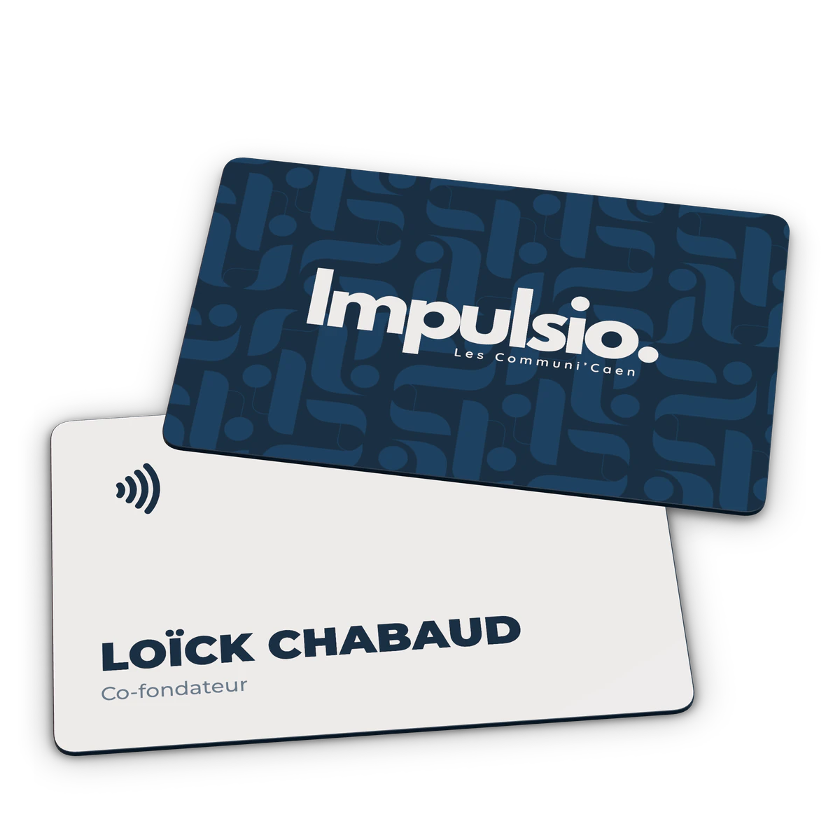 Cartes de visite NFC Impulsio, recto au logo et verso nominatif