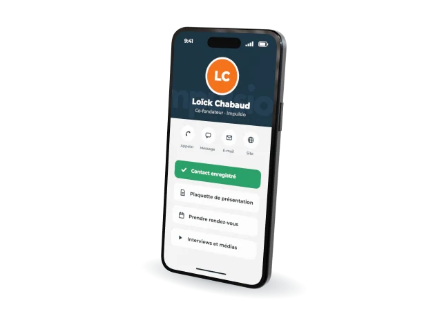 Une page Impulsite ouverte sur un téléphone après le scan d’une carte NFC